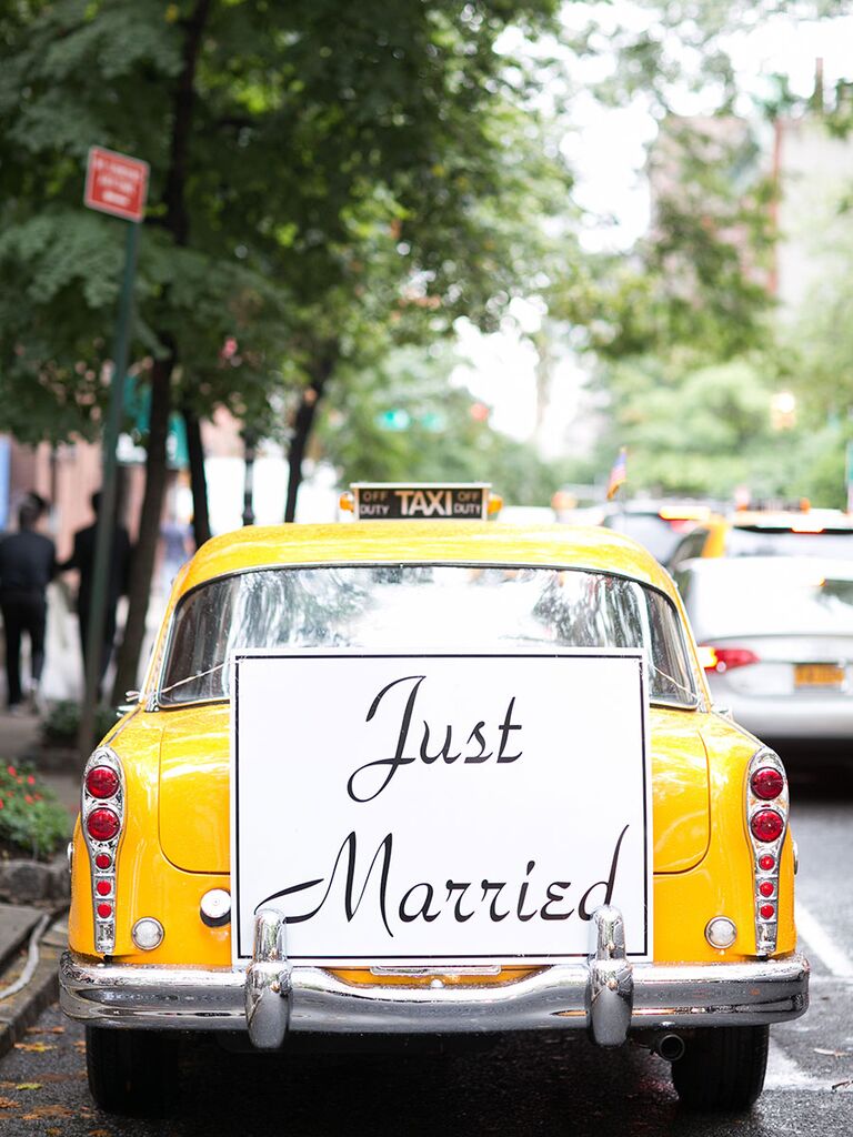 Taxi Cab wedding exit