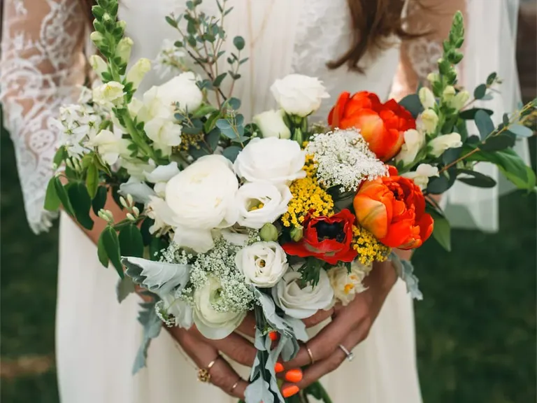 Playful Ranunculus, Rose and Peony Bouquet
