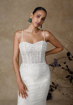 Justin Alexander Glo Fit-and-Flare Wedding Dress