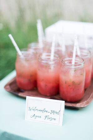 Watermelon Mint Agua Fresca Signature Cocktails in Mason Jars