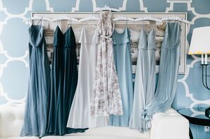 Bridesmaid Dresses in Shades of Blue