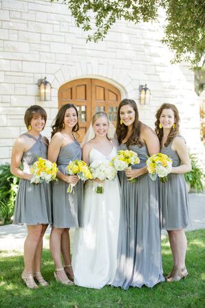Gray Chiffon Bridesmaid Dresses