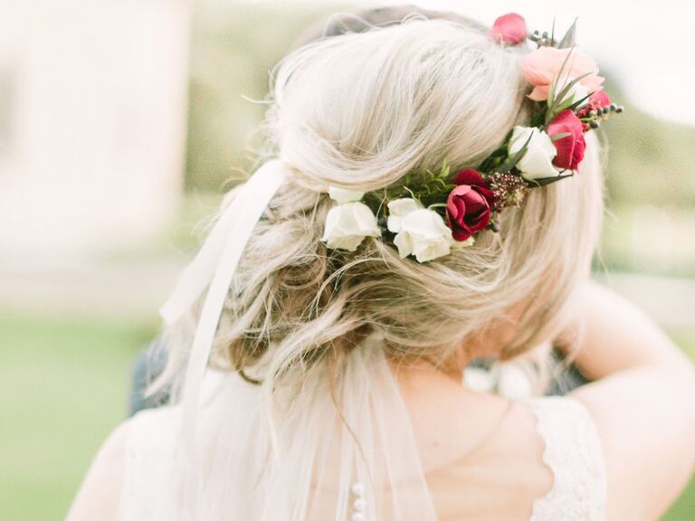 Atop a Loose, Romantic Updo - bridal crowns