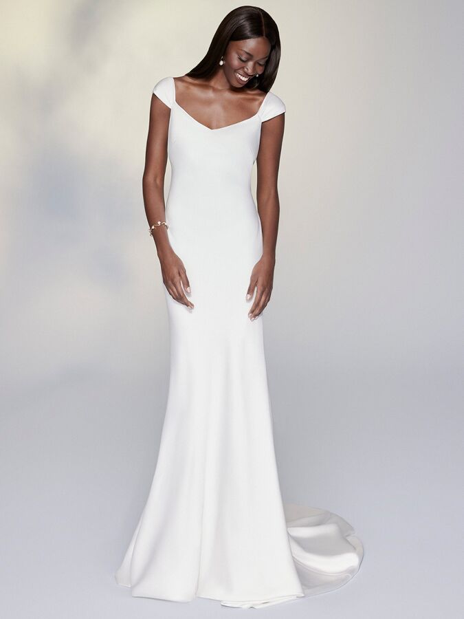 Justin Alexander Signature charmeuse sheath wedding wedding dress