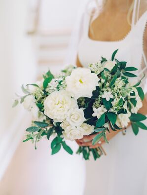 White-and-Green Bouquet for Wedding at Wye River Estate