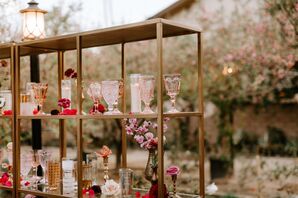 Vintage Glassware Displayed on Shelf