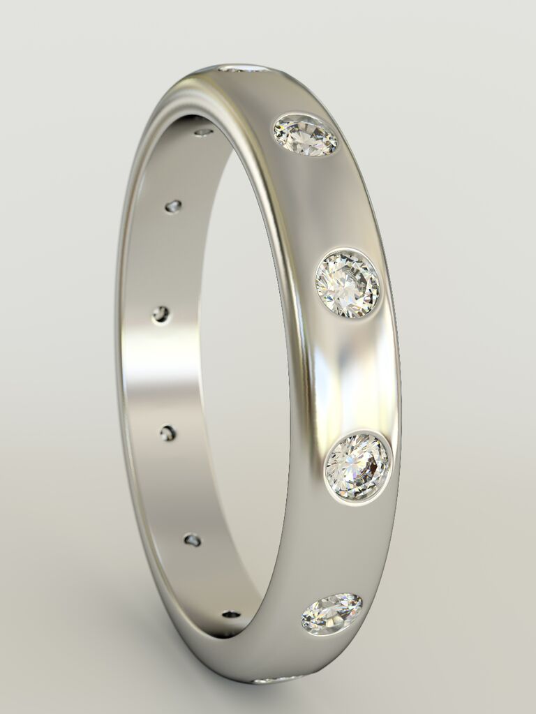 diamond wedding band with gypsy setting