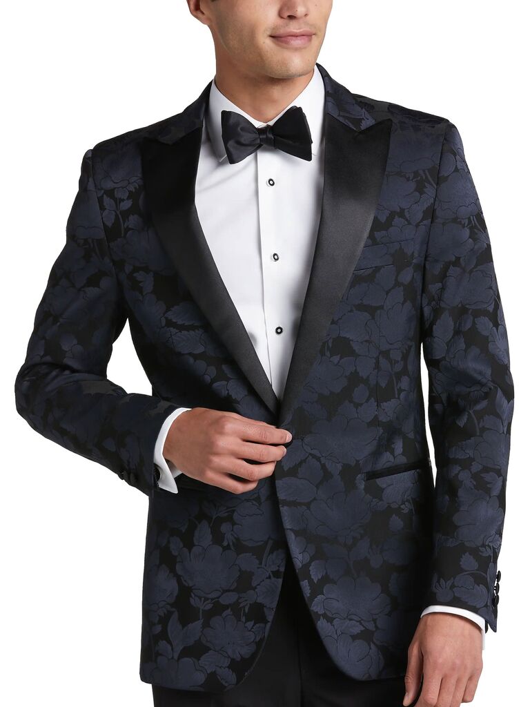 Egara floral jacquard dinner jacket for black tie optional men's attire