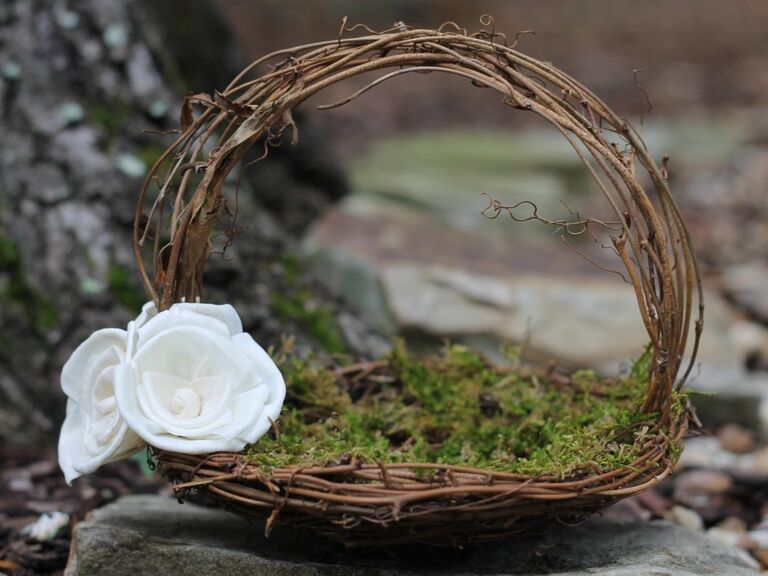 woven woodland flower girl basket
