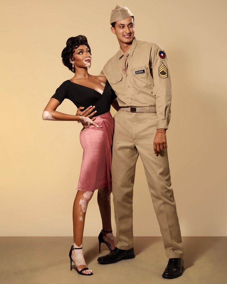 Winnie Harlow and Kyle Kuzma as Dorothy Dandridge and Harry Belafonte Jr.