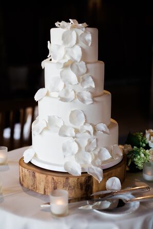 Sugar Aspen Leaf-Decorated Fondant Cake