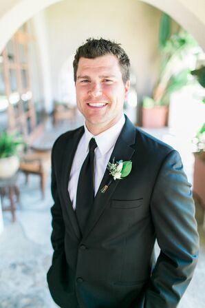 Groom, Elegant Black Suit and Tie