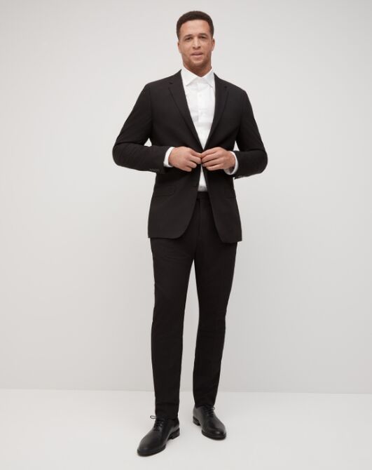 Suit Shop Men's Black Suit Tuxedo - 7