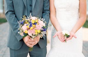 Pastel Pink, Yellow, Purple Bouquet