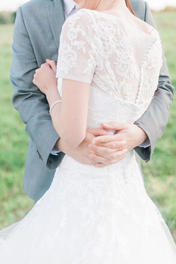 White Lace Kitty Chen Wedding Dress