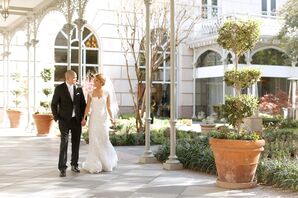Lace Pronovias Cap-Sleeve Wedding Dress