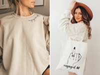 Engaged AF  sweatshirt and tote bag
