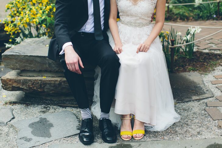 Bright Yellow Bridal Sandals