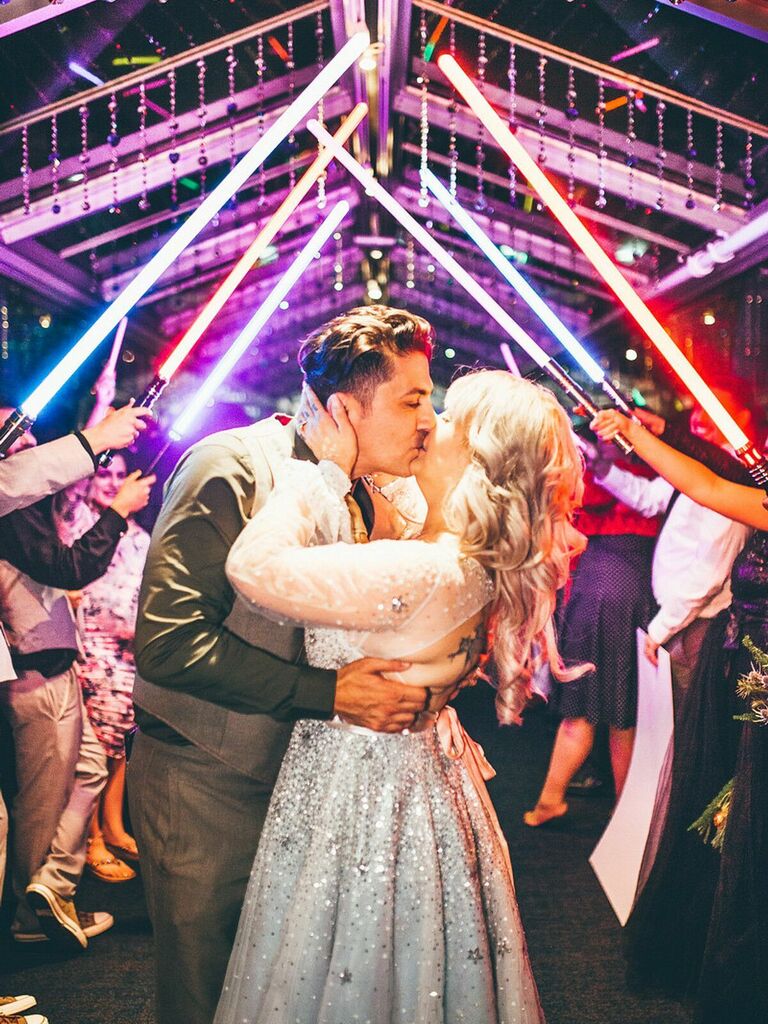 Lightsaber wedding exit