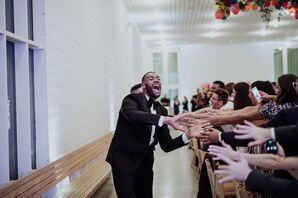 Modern Wedding Reception Entrance at at The Prospect House in Dallas, Texas