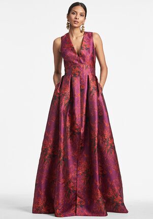 Sachin & Babi Brooke Gown - Raspberry Bouquet Multi Red Mother Of The Bride Dress