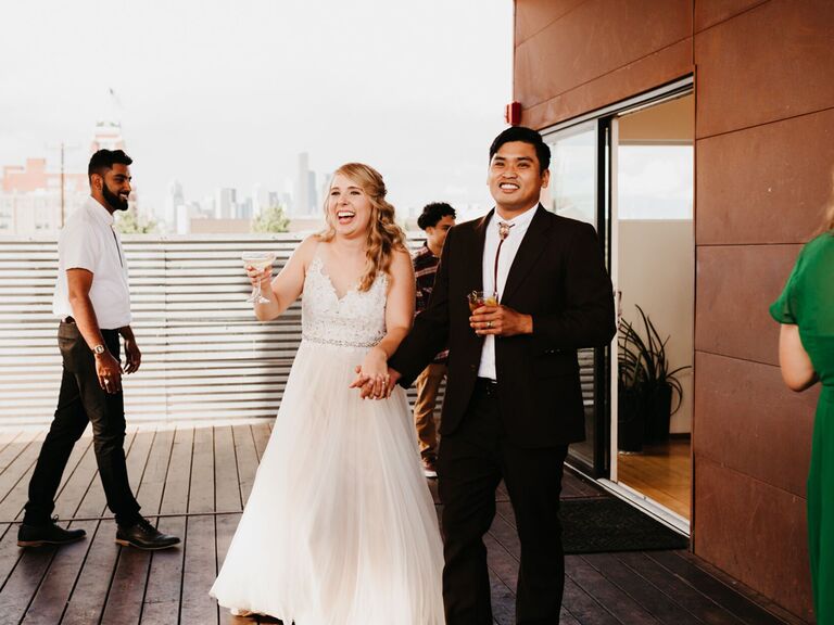 Couple wedding reception entrance