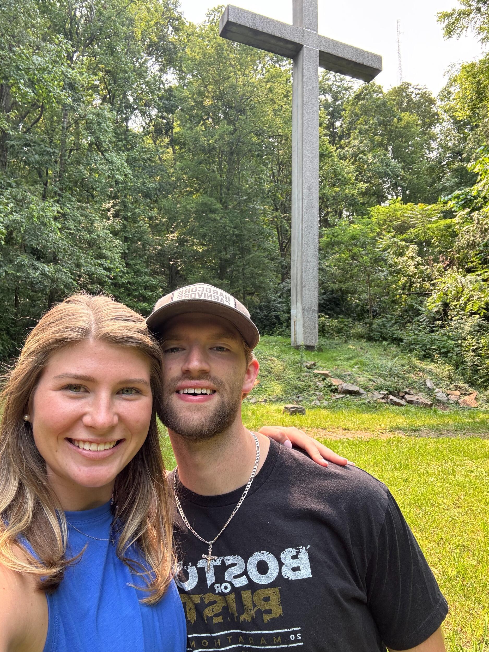 Little did we know we were hiking on the property we would be getting married at a year later! The cross at Burritt on the Mountain! 