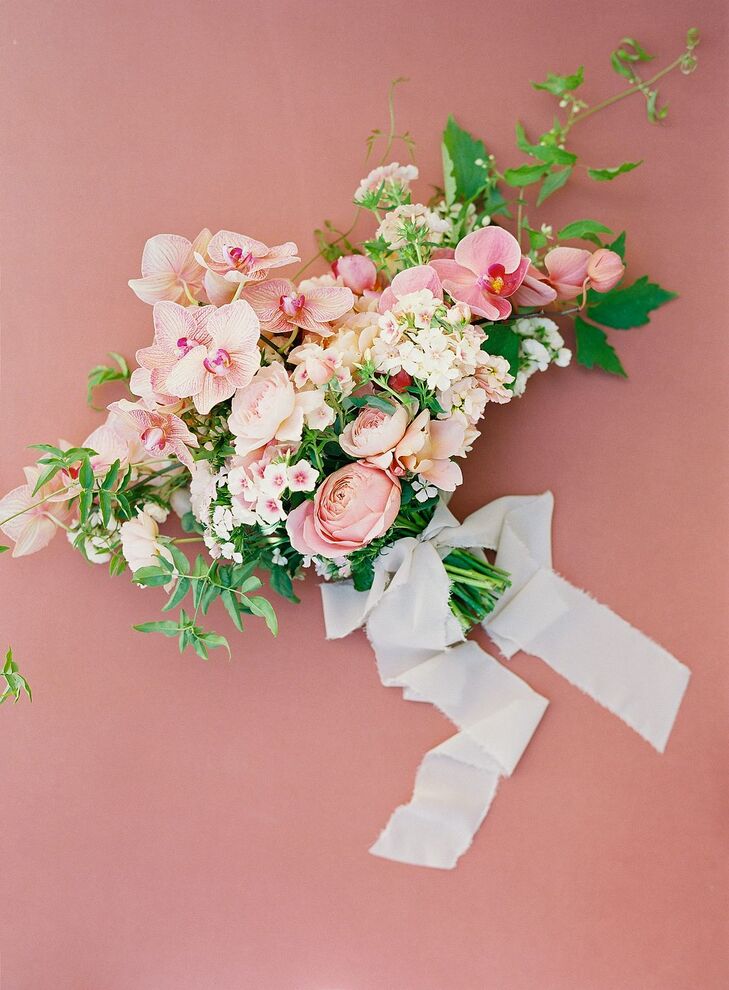 Vibrant Orchid Wedding Bouquet at The Inn at Rancho Santa Fe in California