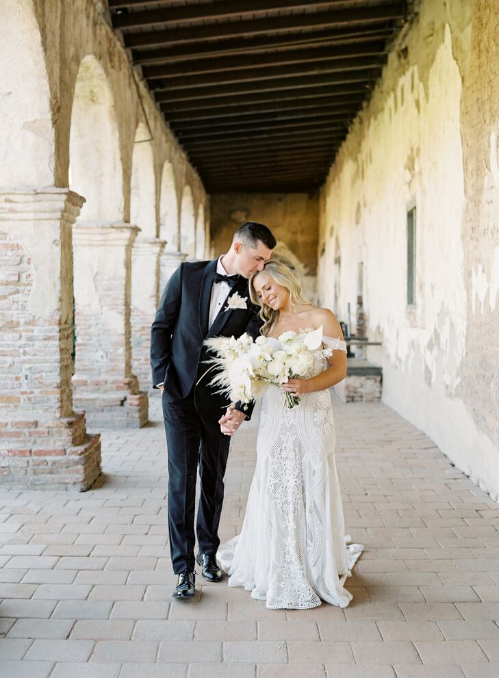 Bride and Groom Wedding Portraits at Franciscan Gardens in San Juan Capistrano, California