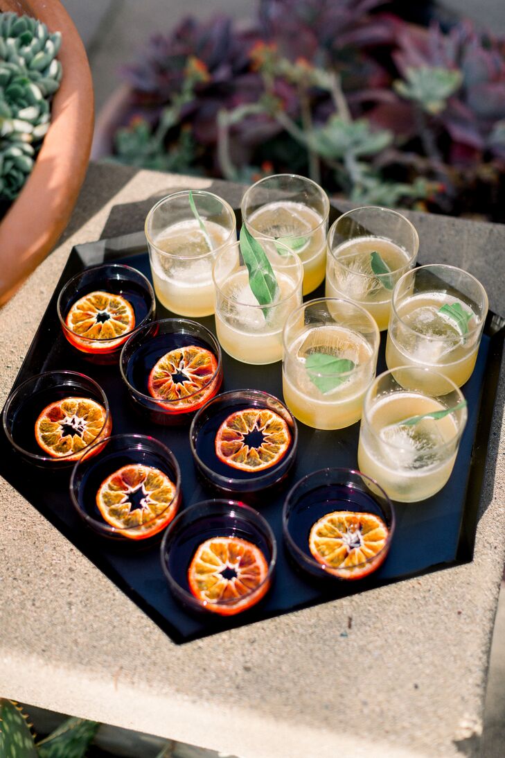 Signature Cocktails on Art Deco Platter