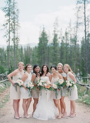 Mismatched Neutral Bridesmaid Dresses