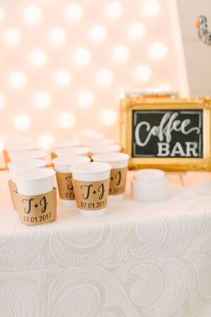 Coffee Bar with Monogrammed Sleeves