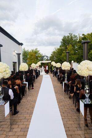 Outdoor Altar with Gazebo and White Carpet
