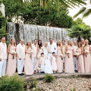Long, Blush Bridesmaid Dresses