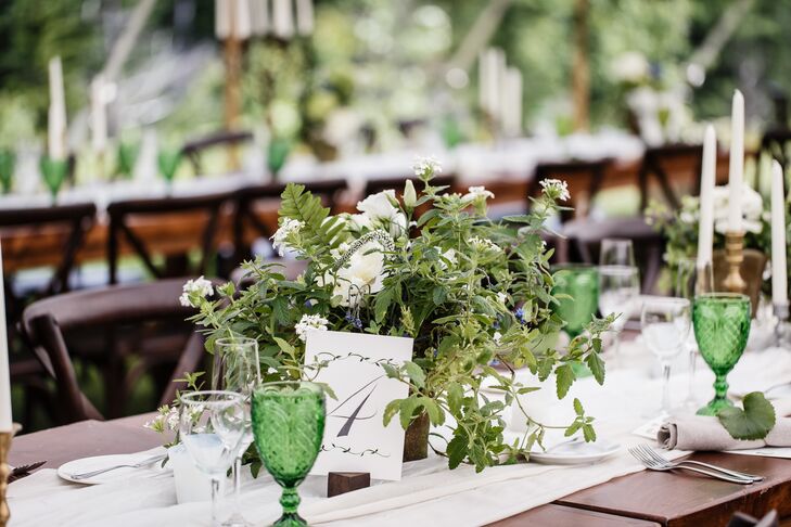 Rustic Wildflower and Greenery Centerpieces