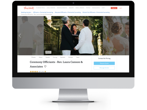 Customize your wedding business listing