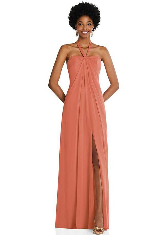 Dessy Group Draped Chiffon Grecian Column Gown with Convertible Straps - 3109 One Shoulder Bridesmaid Dress - 1