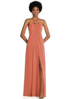 Dessy Group Draped Chiffon Grecian Column Gown with Convertible Straps - 3109 One Shoulder Bridesmaid Dress