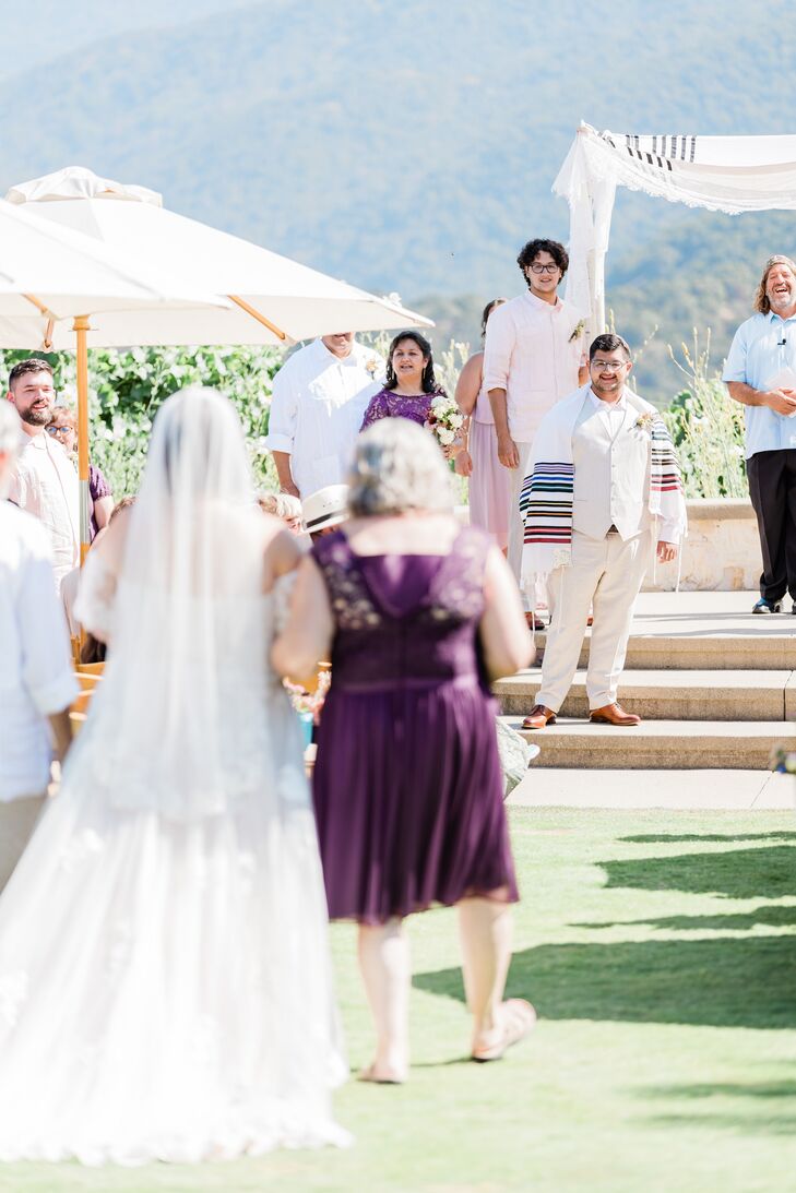 Bride Processing With Mother and Father for Jewish Wedding Ceremony