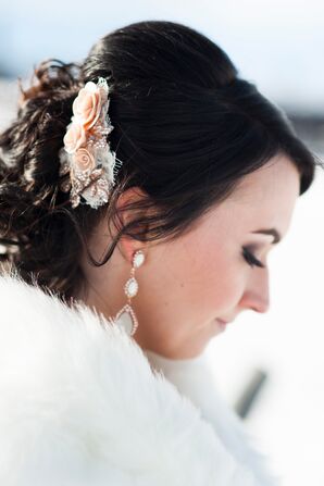 Pink Rose Bridal Hair Accessory