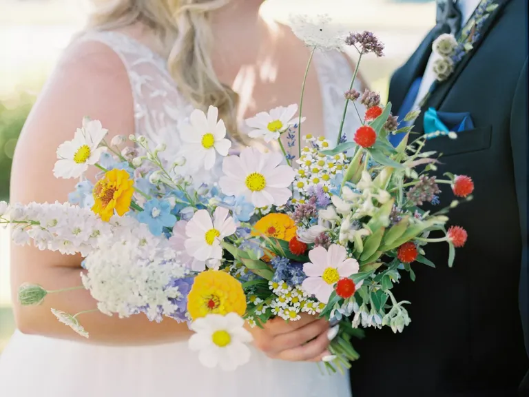 Simple Vintage Wildflower Wedding Bouquet