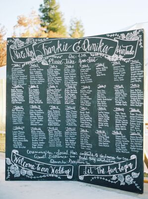 Handwritten Chalkboard Seating Map