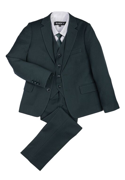 BLACKTIE "Liam" Hunter Green Suit (5-Piece Set) Flower Girl Dress and Ring Bearer Outfit - 7