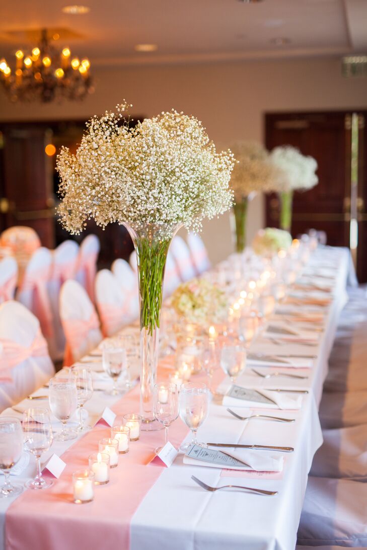 Tall Baby's Breath Centerpieces