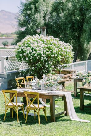 Reception Decorations for Wedding at Leal Vineyards in Hollister,  California