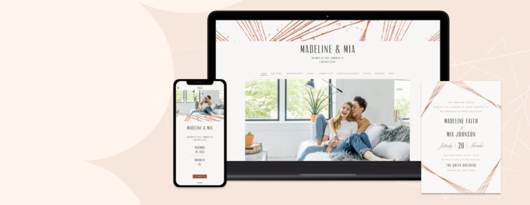 Elegant Industrial design shown on laptop, mobile and card