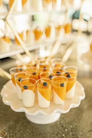 Mango Panna Cotta Samples at Pakistani-American Wedding