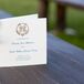 Gold Laurel Monogram Blue Script Ceremony Program