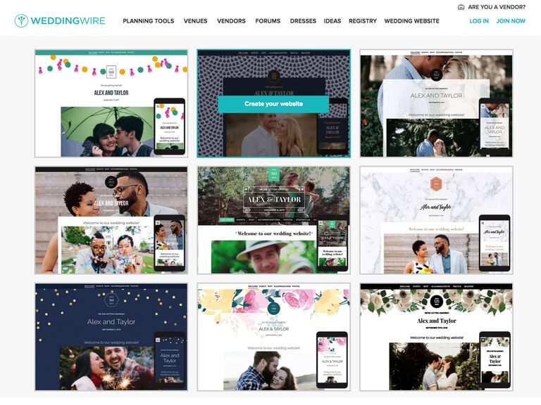 WeddingWire wedding website builder