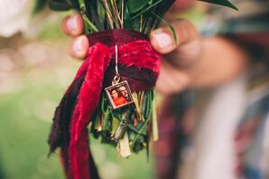 Red Velvet Ribbon Bouquet Wrap